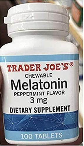 Trader Joe's 3 Pack Chewable Melatonin Peppermint Flavor 3MG 100 Tablets