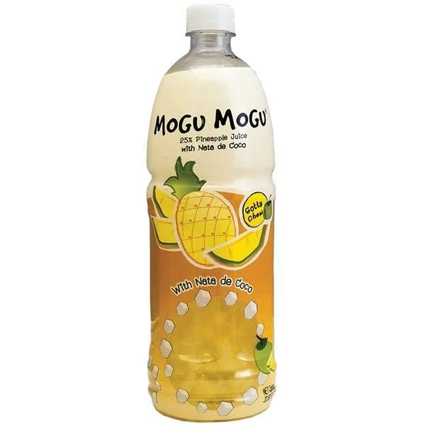 [Pack of 7] [Free Measuring Spoon] Mogu Mogu Juice with Nata De Coco - 33.8 Fl Oz Large Family Size (7 Mixed Flavor) 320 ml