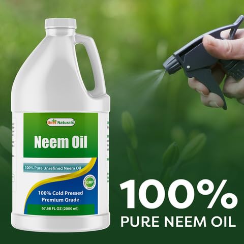 Best Naturals 100% Pure Neem Oil 100% Cold Pressed and Unrefined - 68 OZ (2000 ML)