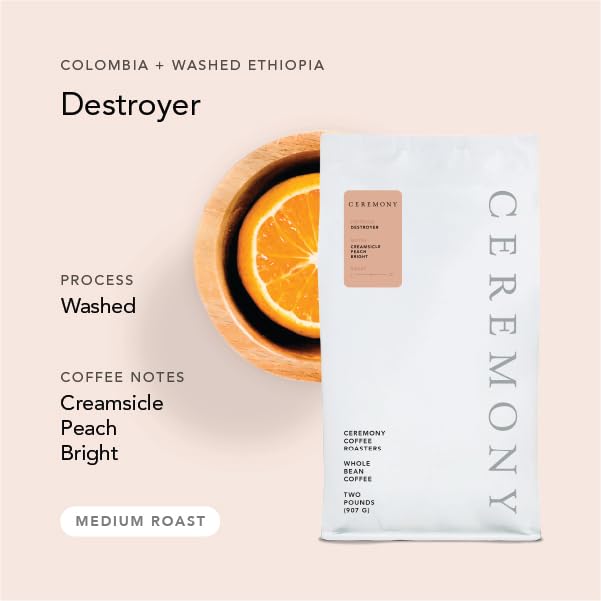 Ceremony Coffee Roasters - Destroyer Espresso Blend - Specialty Whole Bean or Ground Coffee- 2lb Bag (Espresso - Fine Grind)