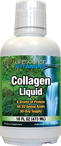 LifeSource Vitamins Collagen Liquid - Since 1992-16 fl oz - 30 Day Supply. Type 1 and 3 Collagen. Bones Joints Hair Skin Nails Wrinkles.