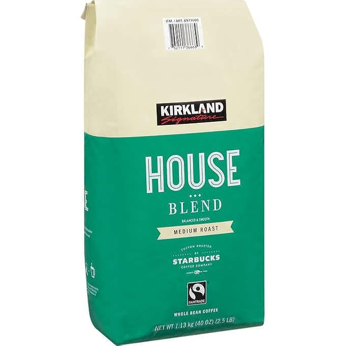 Signature's Kirkland Starbucks Bean Coffee Medium Roast House Blend 32 Ounce
