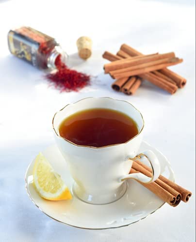 Organic Saffron Organic Ginger Herbal Tea - for better health and wellness (Pack of 1 Saffron Cinnamon Green Tea)