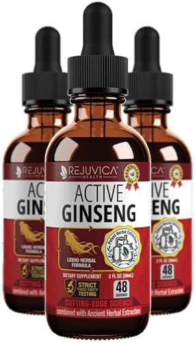 Active Ginseng Korean Red Panax Ginseng with Natural Ginsenosides - Fast-Absorbing Liquid - Supports Healthy Energy Vitality Mood and More