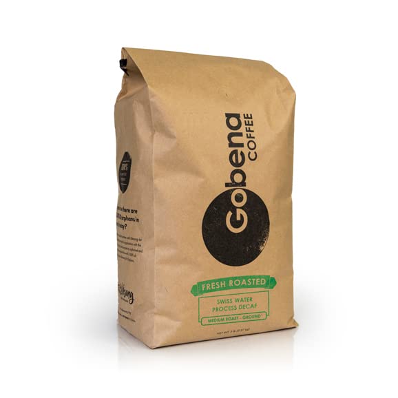Gobena Coffee 5lb Swiss Water Process Colombian Decaf Ground Medium Roast100% Arabica Specialty Coffee 80 ounces 5 pounds Bulk