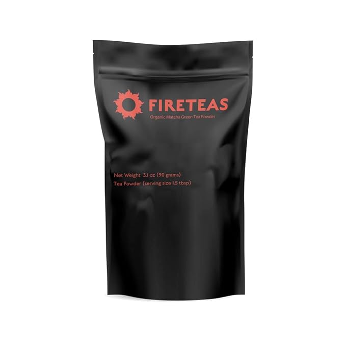 FIRE TEAS Matcha Green Tea Powder (90 Grams) - Superior Grade Delicious Healthy - Rich in Anti Oxidants -