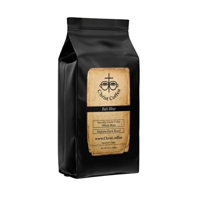 Christ Coffee Bali Blue Whole Bean – Premium Medium Roast Coffee Smooth and Rich Flavor | Perfect for Daily Brew Freshly Roasted for Optimal Taste 12 oz Bag