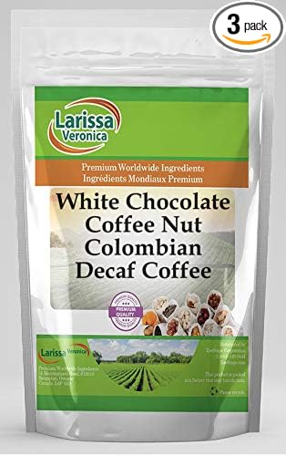 White Chocolate Coffee Nut Colombian Decaf Coffee (Gourmet Naturally Flavored Whole Coffee Beans) (8 oz ZIN: 565962) - 3 Pack