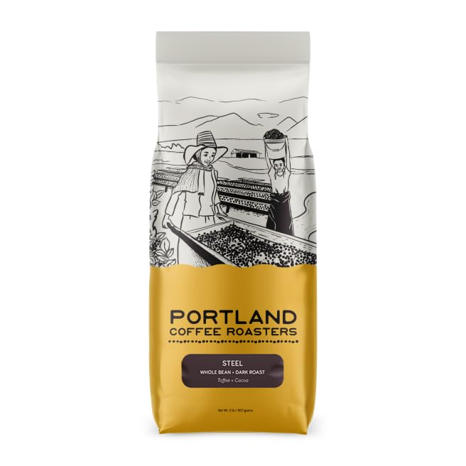 Portland Coffee Roasters Steel Espresso Whole Bean Dark Roast 32 oz