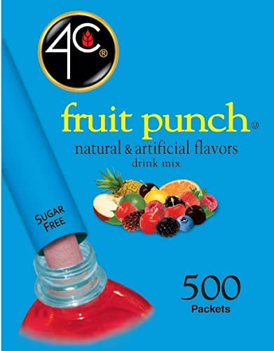 4C Powder Drink Stix Fruit Punch 500 Count Bulk Buy Singles Stix On the Go Refreshing Water Flavorings Value Pack