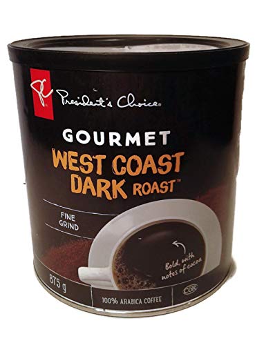 President's Choice Dark Roast West Coast Gourmet Arabica Coffee 875g/30.9oz. {Imported from Canada}