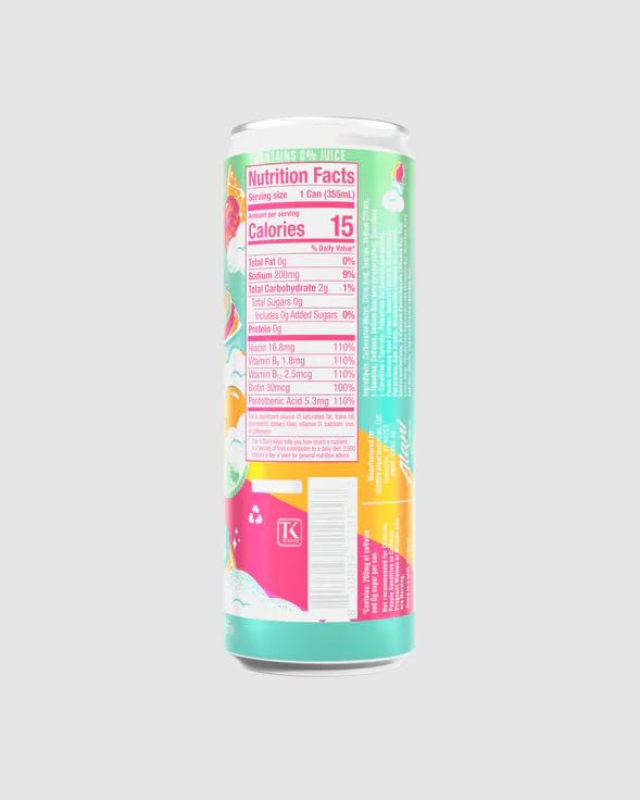 Alani Sherbet Swirl Energy Drinks sugar free low calorie energy drinks 12 Fl Oz Cans (Pack of 6)