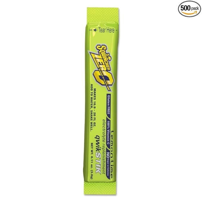 Sqwincher 159060106 Drink:Sport20Oz Yield Qwik Stik Zero Lemon Lime 500/Case (500 Count)