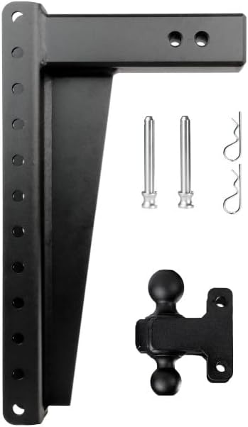 BulletProof Hitches - 3.0 Adjustable Heavy Duty Trailer Hitch (22000 lb. Rating) - 18 Drop/Rise Trailer Hitch with 2 &amp 2-5/16 Dual Ball - Powder Coat Solid Steel Corrosion-Resistant