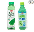 OKF Aloe Vera Half Organic and Half Farmers Sugar free drinks- Aloe Vera Juice with Chewable Aloe Added 16.9 Fluid Ounce (Organic and Sugar Free 12)