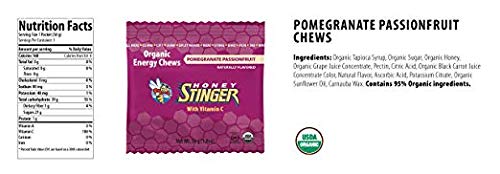 Rockstar Pure Zero Punched - 16 ounce (Pack of 16) and Stinger Pomegranate Passionfruit Energy Chews