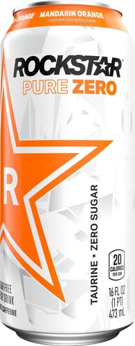 Rockstar Energy Drink Pure Zero Mandarin Orange 16oz Can