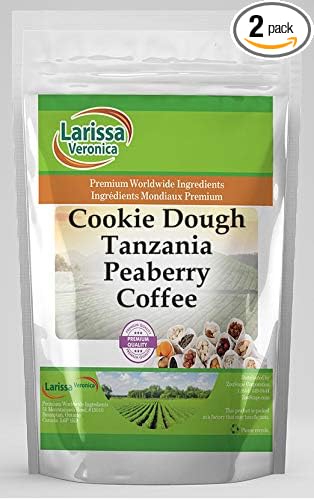 Cookie Dough Tanzania Peaberry Coffee (Gourmet Naturally Flavored Whole Coffee Beans) (8 oz ZIN: 550376) - 2 Pack