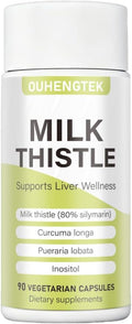 Milk Thistle Extract 80% Silymarin Capsules 300mg Milk Thistle Liver Detox &amp Digestive Support Supplement Antioxidant for Liver Cleanse 90 Capsules