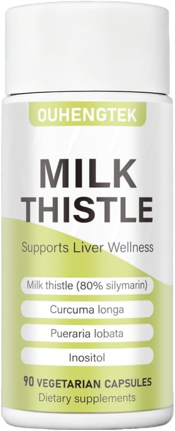 Milk Thistle Extract 80% Silymarin Capsules 300mg Milk Thistle Liver Detox &amp Digestive Support Supplement Antioxidant for Liver Cleanse 90 Capsules