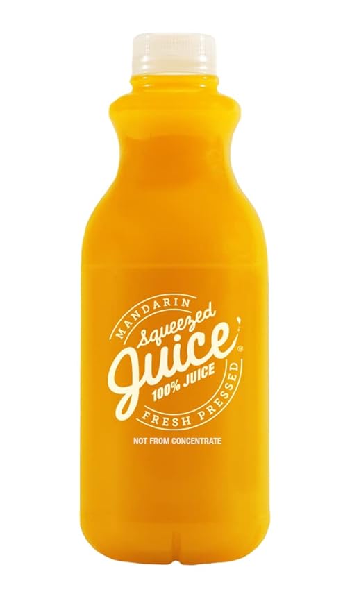 Squeezed Juice Mixed Case 3 Bottles of 100% Mandarin Juice 32 fl oz 3 Bottles of 100% Pomegranate Juice 6 Bottles Total | HPP Pasteurized | Not from Concentrate | Fresh Pressed | California Fruit