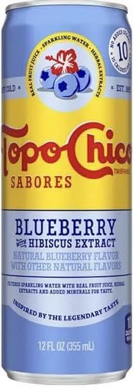 Topo Chico Sabores Variety Pack - Tangerine Ginger Blueberry Hibiscus &amp Lime Mint | 3 Flavors | 12 Fl Oz (Pack of 12)