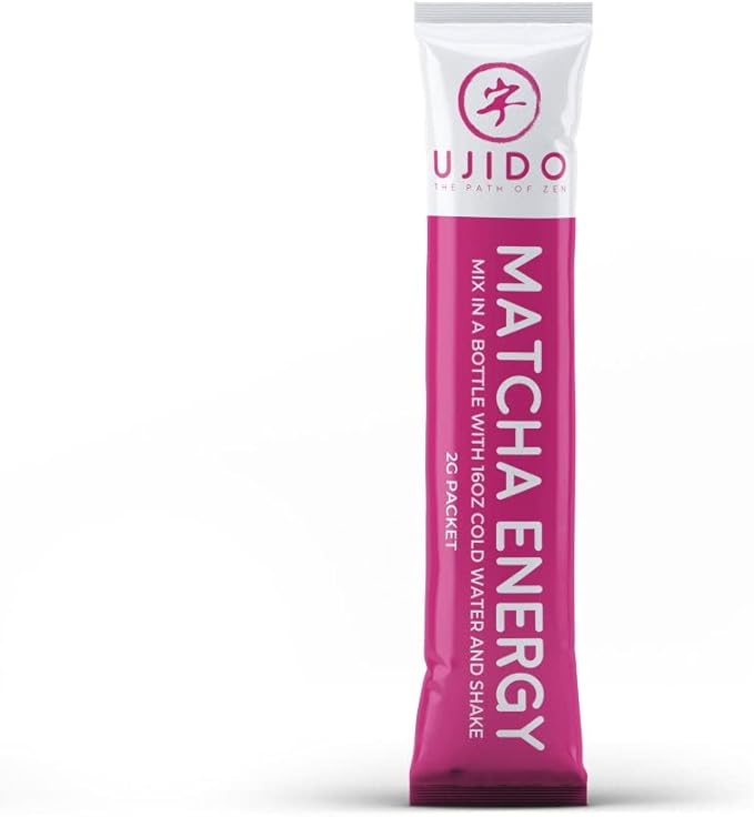 Ujido Matcha Energy Packets Lemon Flavor Sugar-Free Monkfruit Non-GMO Antioxidant Keto &amp Vegan 2g x 15 Count