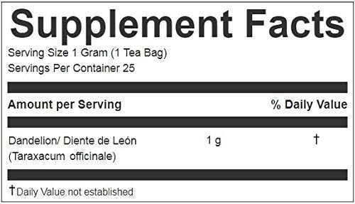 Hanan Peruvian Secrets Diente De Leon Herbal Tea | 100% Natural Dandelion Leaves | 25 Tea Bags | Naturally Supports Digestion | Soothes Occasional Stomach Discomfort - 3 Pack