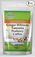 Ginger Hibiscus Tanzania Peaberry Coffee (Gourmet Naturally Flavored Whole Coffee Beans) (8 oz ZIN: 568317) - 2 Pack