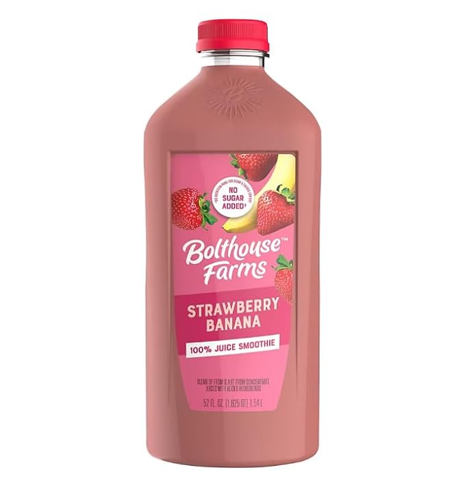Bolt house Farm Strawberry Banana 100% Fruit Juice Smoothie 52 oz (Pack of 3)