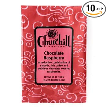 Churchill Coffee Chocolate Raspberry 10 Portioned Packs -1.5 oz each - Ground - Flavored Coffee