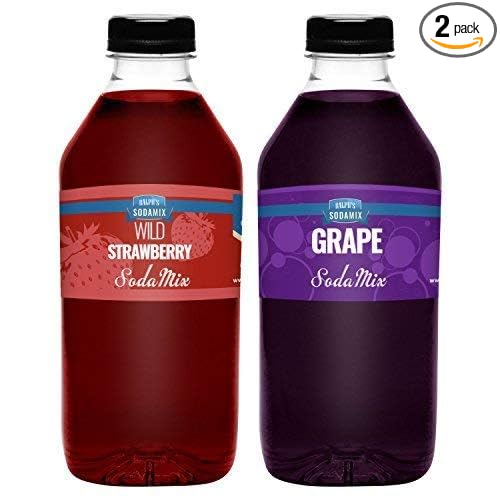 Ralph's 32oz (Quart) TWO Pack Sparkling Water Soda Maker Flavors Syrup | Strawberry | Grape | Sodamix