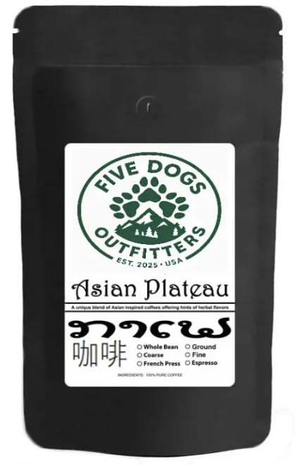 Five Dogs Outfitters Asian Blend Medium Roasted Ground Coffee 5 Lb