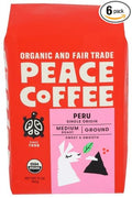 Peace Coffee Ground Peru 12 oz (Pack of 6)