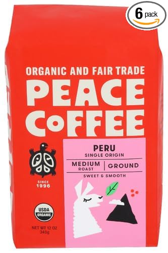 Peace Coffee Ground Peru 12 oz (Pack of 6)