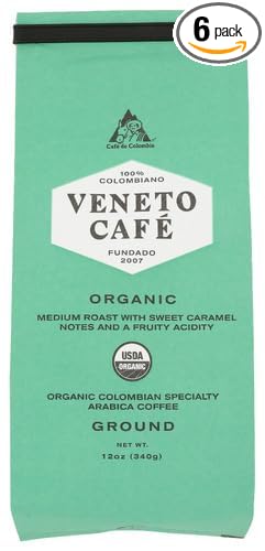 Veneto Cafe Coffee Ground Sweet Carame Medium Roast 12 oz (Pack of 6)