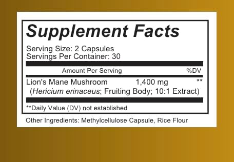 Lion’s Mane Extract Capsules for Brain Health