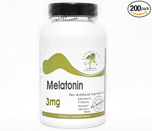 Melatonin 3mg ~ 200 Capsules - No Additives ~ Naturetition Supplements