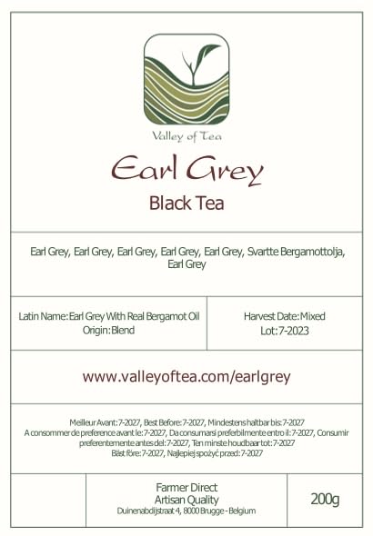 Earl Grey Bergamot Black Tea - Premium Breakfast Tea With Real Bergamot Oil 200g