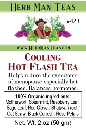 MENOPAUSE TEA – Natural Support for Hot Flashes – Formulated by Master Herbalist Khabir – Organic Loose-Leaf Herbal Blend – Caffeine-Free Non-GMO No Additives