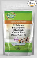 Hibiscus Strawberry Rhubarb Costa Rica Decaf Coffee (Gourmet Naturally Flavored Whole Coffee Beans) (4 oz ZIN: 564465) - 3 Pack
