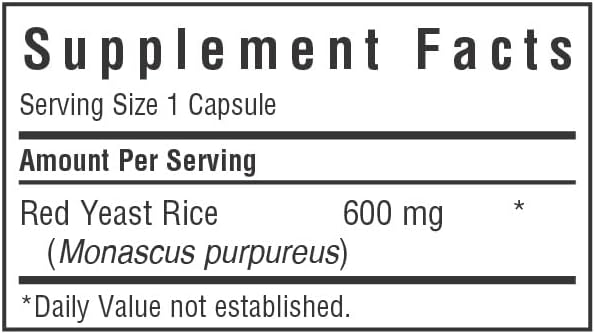 Bluebonnet Nutrition Red Yeast Rice 600 mg Heart Health* Non-GMO Vegan Kosher Certified Gluten-Free Soy-Free Dairy-Free 120 Vegetable Capsules 120 Servings