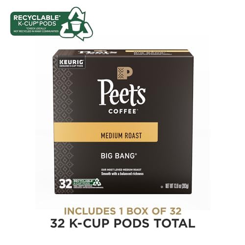 Peet's Coffee Medium Roast Single Serve Coffee Pods 100% Arabica Coffee - Big Bang 32 Count (1 Box of 32 Pods)