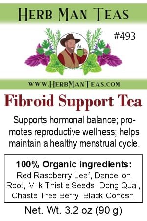 FIBROID TEA — Organic Herbal Blend for Hormonal Balance &amp Uterine Tissue Health — by Master Herbalist Khabir Non-GMO No Additives