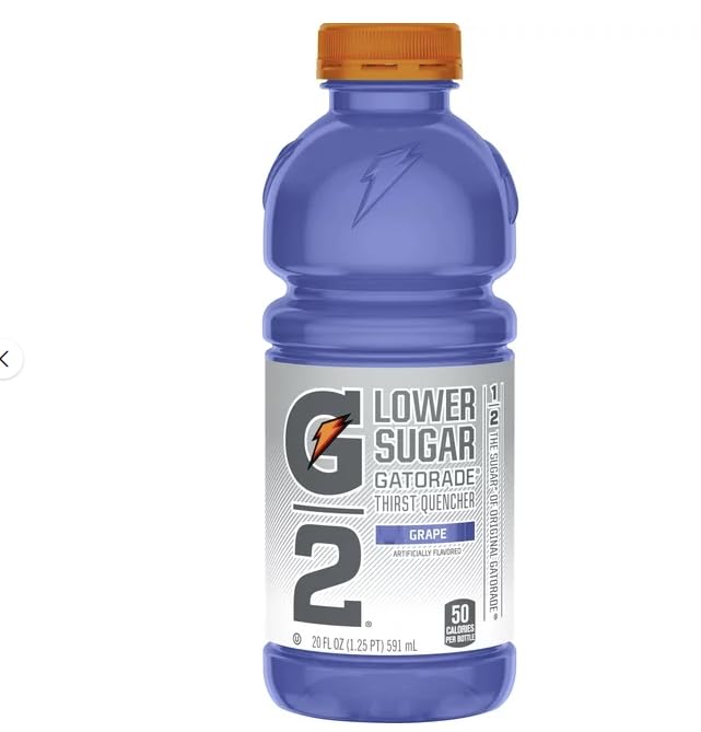 Gatoraide Low-Sugar Variety Pack Sport Drink Hydration Beverage Grape + Fruit Punch 20 Fl Oz Bottles (Pack of 8) Replenishes Electrolytes and Supports Active Lifestyles Electrolyte Drink