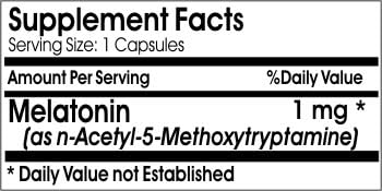 Melatonin 1mg ~ 200 Capsules - No Additives ~ Naturetition Supplements