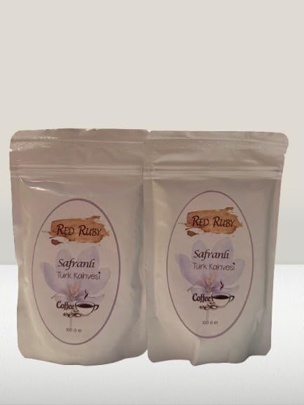 Red Ruby Saffron Turkish Coffee Ground Coffee Blend 100g 2-Pack