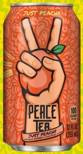 Peace Tea Caddy Shack Peach Flavored Tea 12 fl oz Pack of 24