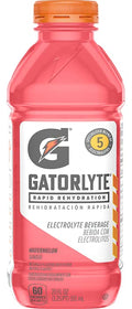 Gatorlyte Rapid Rehydration Electrolyte Beverage 20 Ounce Bottles 12 Pack (Watermelon)