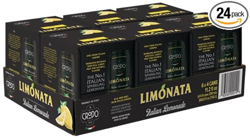 Fonti Di Crodo Limonata Italian Sparkling Lemonade 11.2 Oz. Cans (Pack of 24)